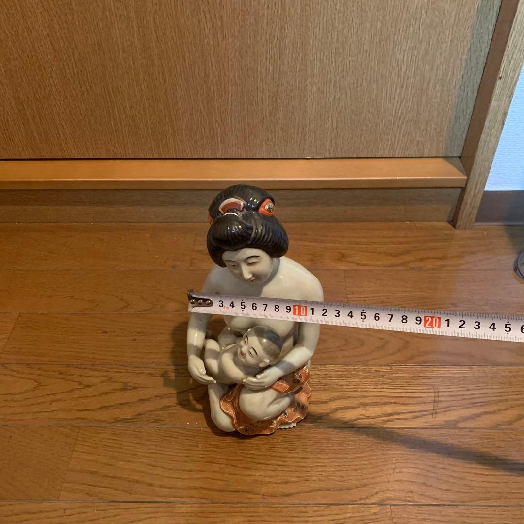 陶器の母子像　九谷焼