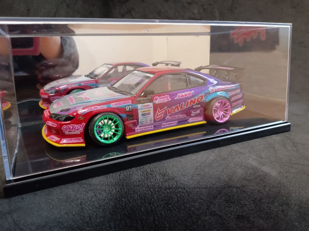 アオシマ 1/24 ニッサン S15シルビア D1プラモデル 完成品 ケース付