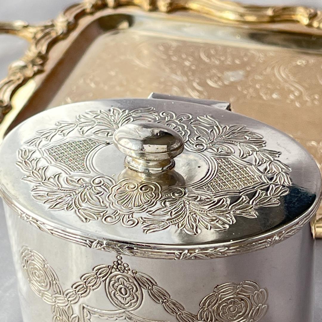 【Barker Ellis】美しいチェイシングのティーキャディー