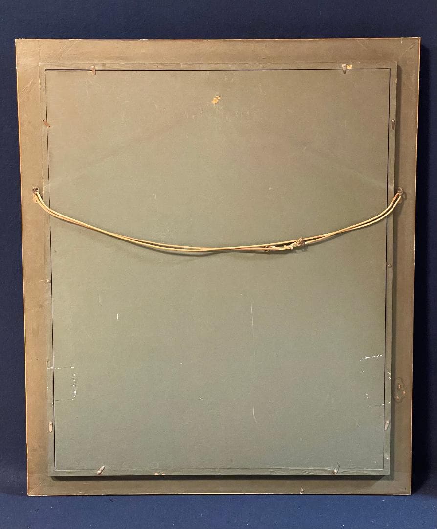 【模写】千本裕三「教会の見える丘」風景画　油彩画　額装　サイン有り　F15号