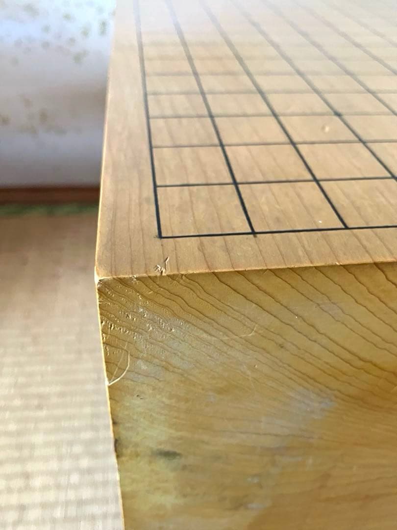 昭和レトロ　脚付碁盤7.7寸　板目