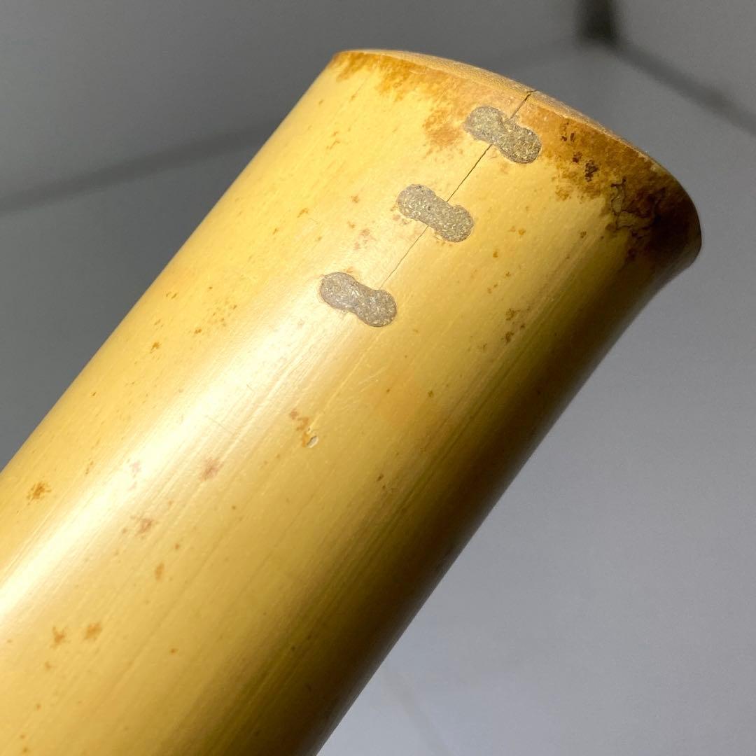 竹治在銘　銀巻尺八　約48.5cm 東N7-1025①