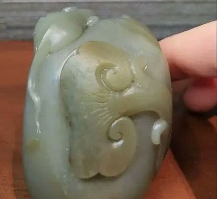 和田青玉 贵鼠献灵芝 和田青玉籽料