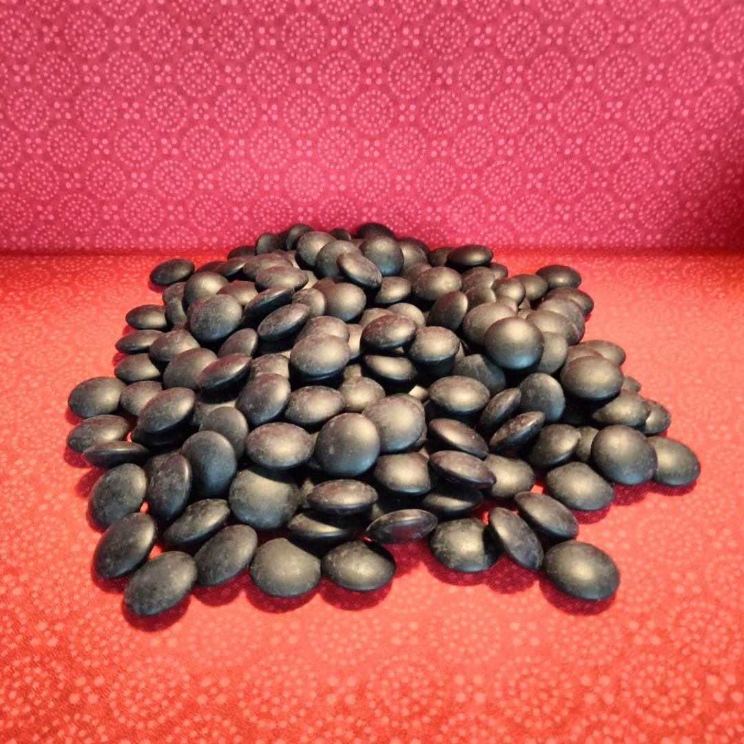 蛤白石那智黒石欅特大碁笥付き白33号 9.3mmUp高級白181個黒[懐志]碁笥