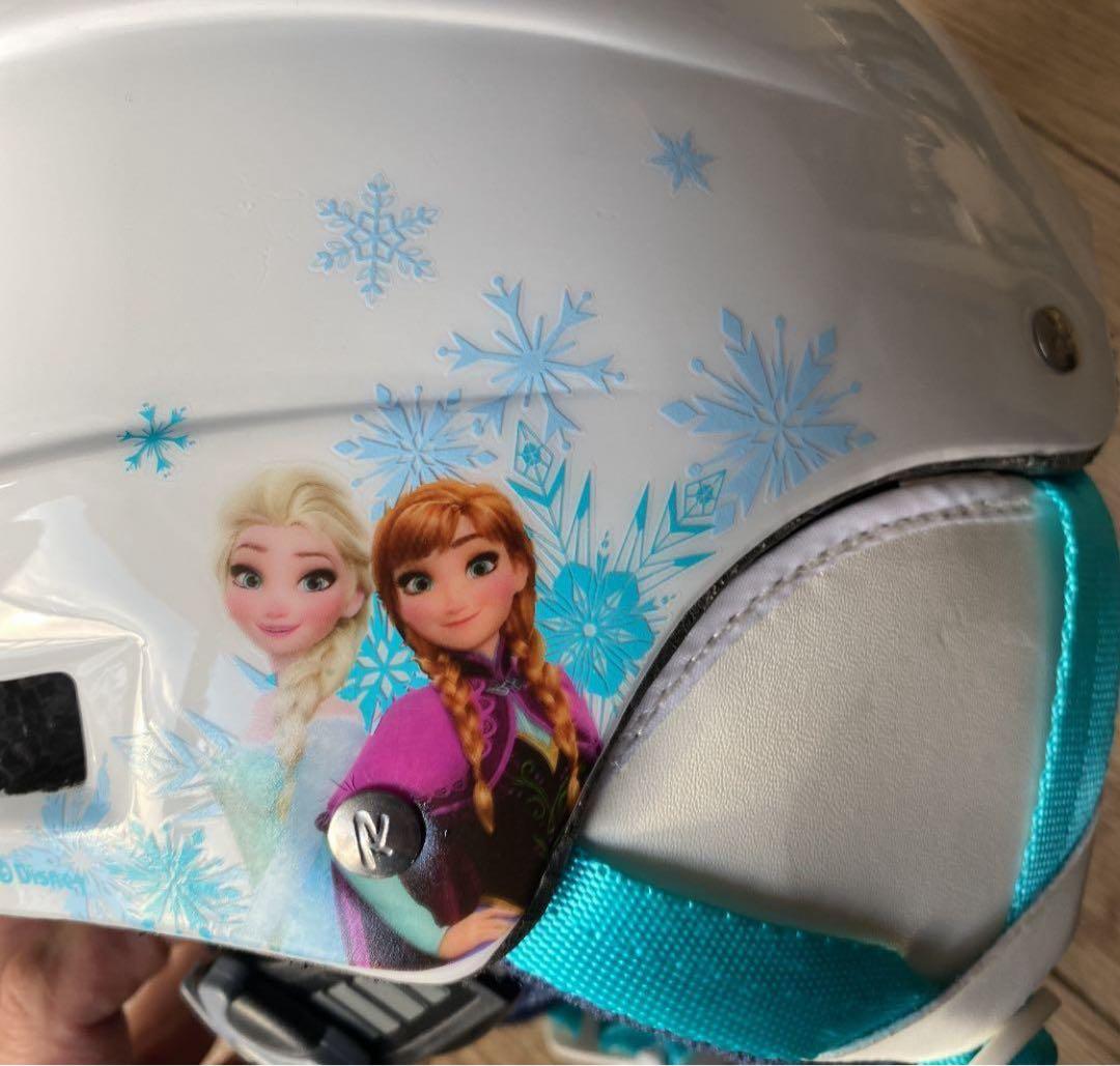 【美品】キッズ ロシニョール アナ雪ヘルメットゴーグルセット