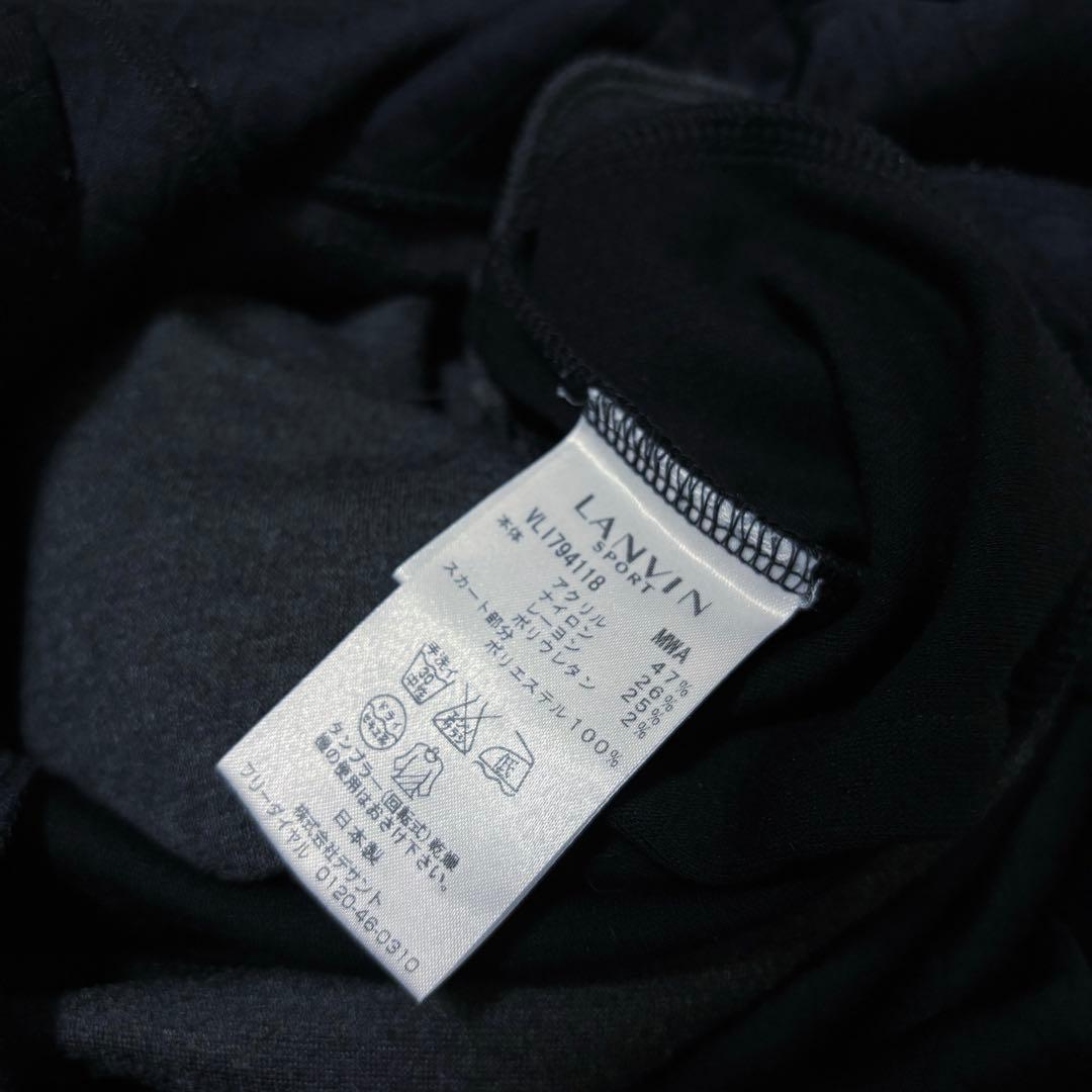 ランバンスポール ワンピース ノースリーブ ブラック ゴルフ バックジップ