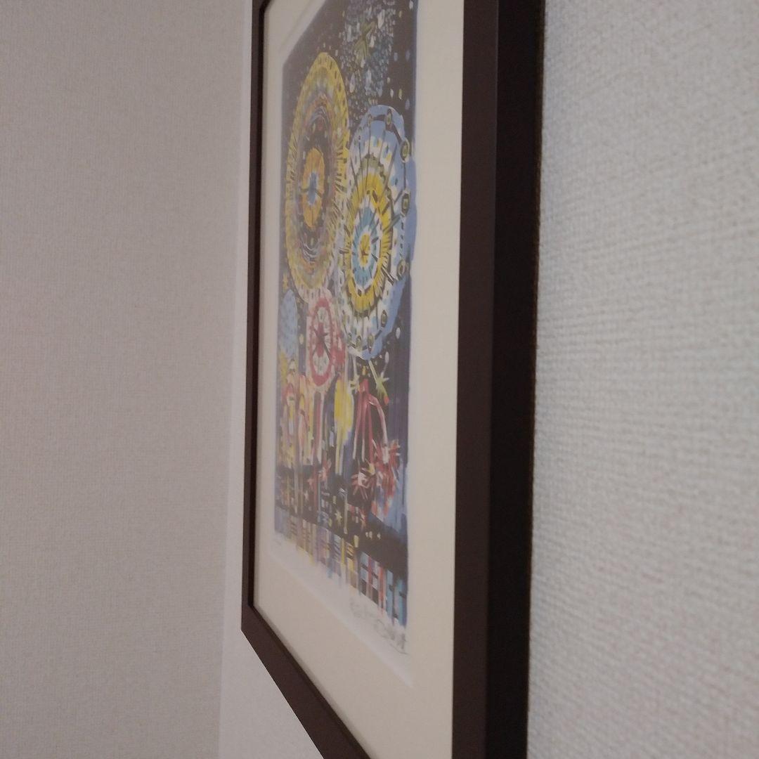 名嘉睦稔「花火」大型サイズ 壁掛け 版画 アート ポスター フレーム公式レプリカ