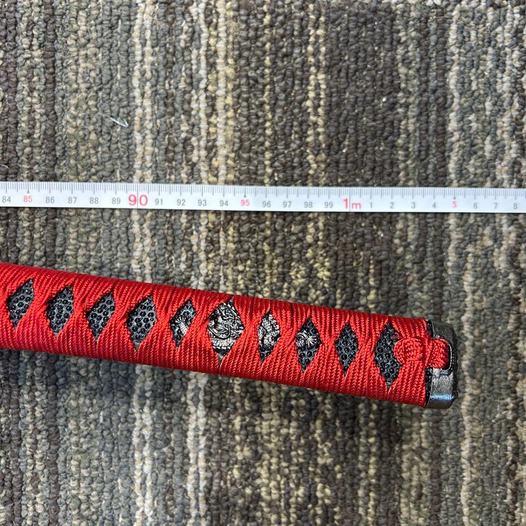 ジ*ム様 1113 模造刀 赤 レッド 約1m5cm アンティーク 美術品 舞踏