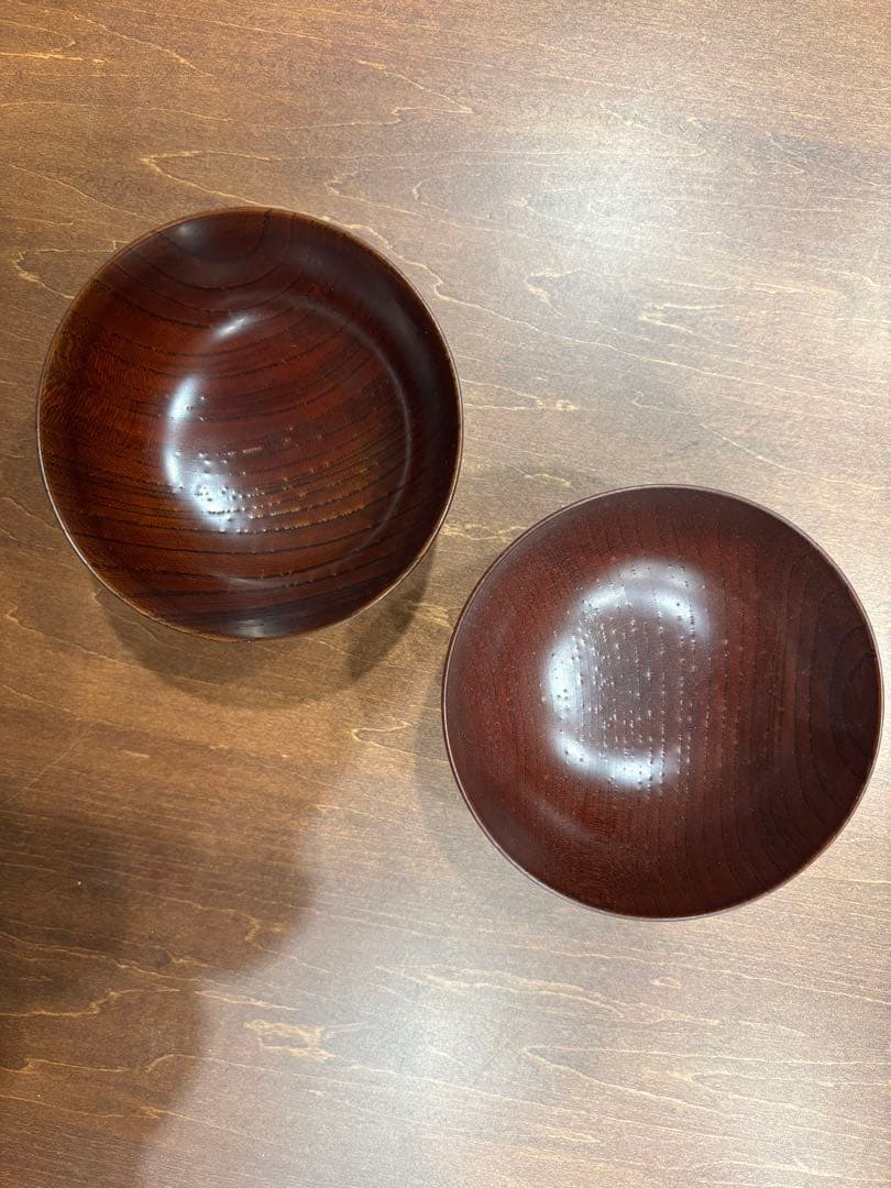 漆　お椀　赤茶色　2つセット