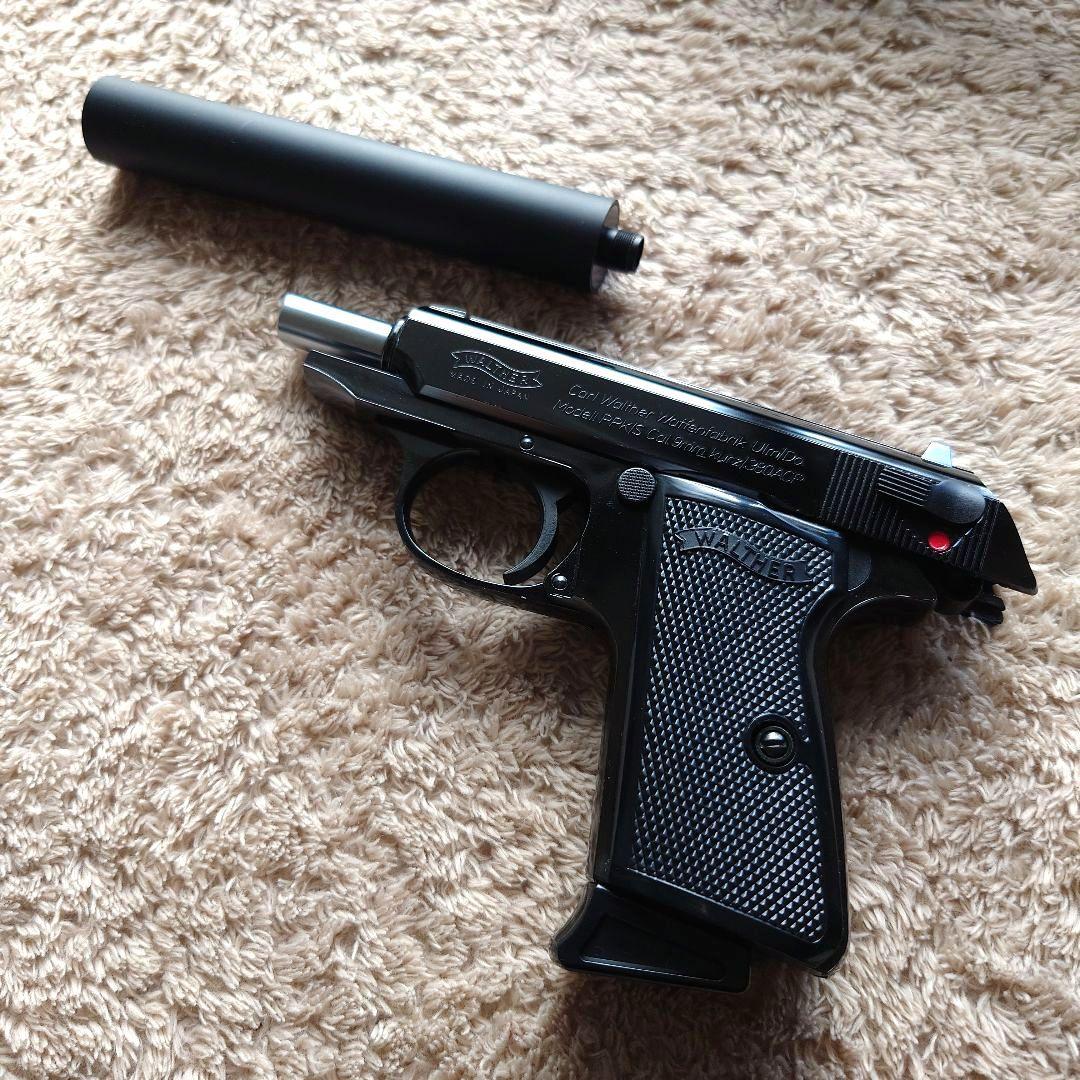 WALTHER PPK/S ブラックメタル ガスガン サイレンサー付