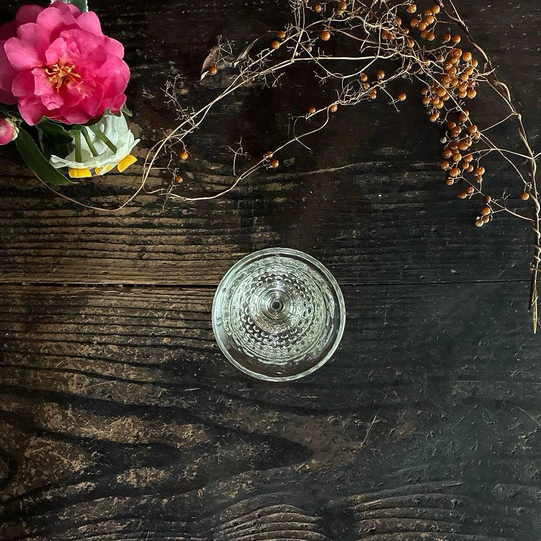 骨董　作家物　スタジオガラス　舩木倭帆　霰ガラス　ワイングラス　1客②