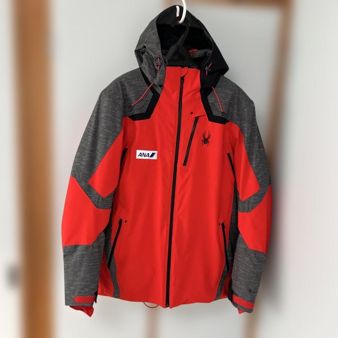 SPYDER フード付きジャケット 赤/グレー