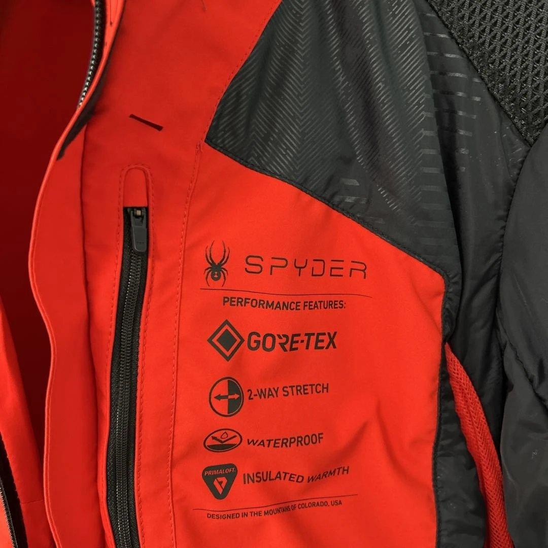 SPYDER フード付きジャケット 赤/グレー