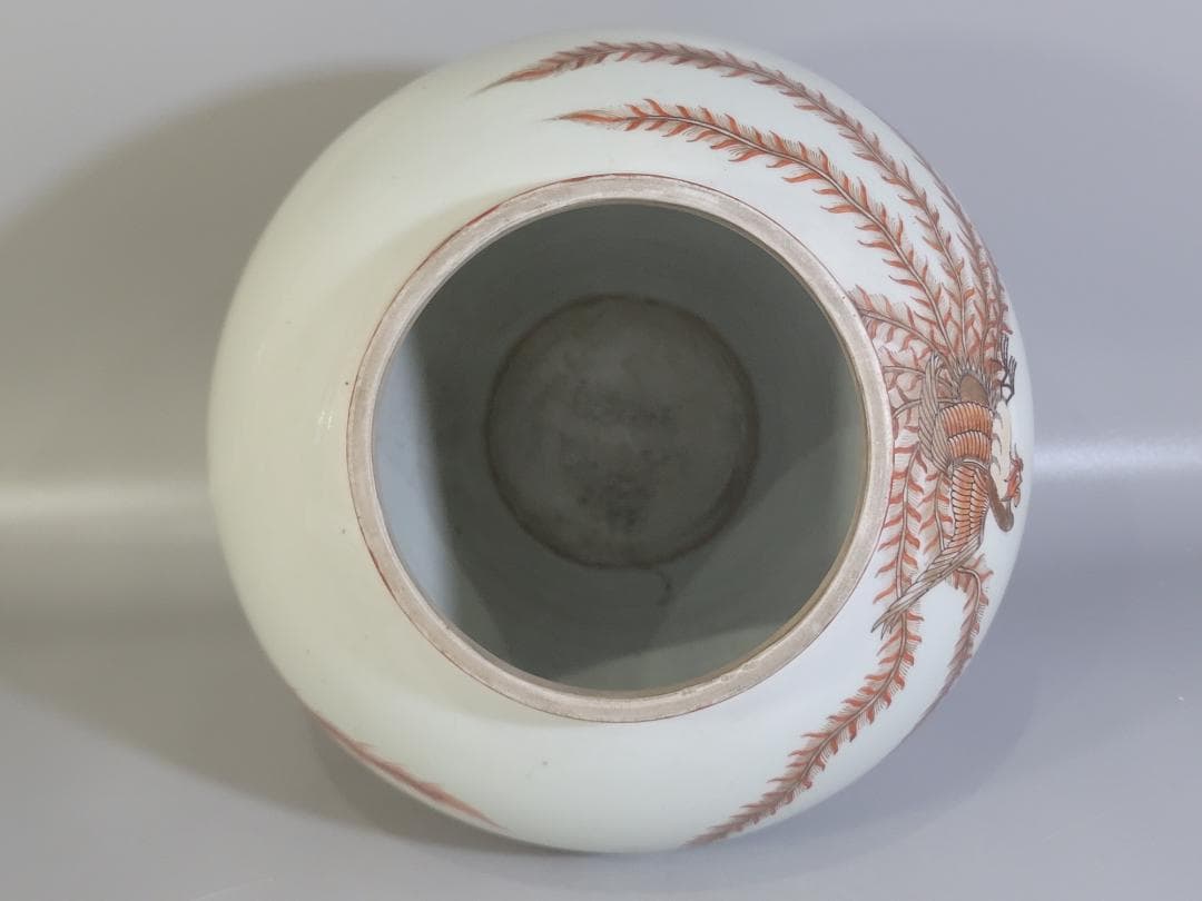 古伊万里 金彩赤絵 鳳龍紋 沈香壷 時代物 DT328