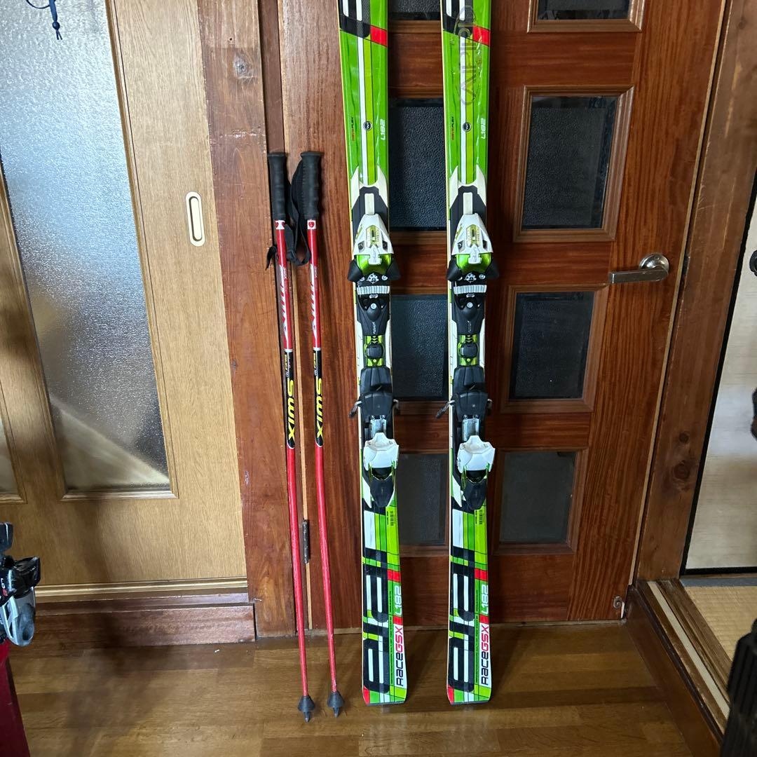 LPA アルペンスキー板 緑色 ポール付き