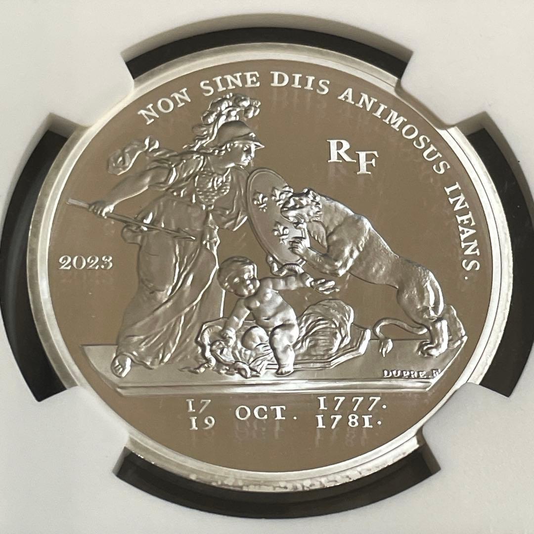 フランス「リベルタス・アメリカーナ」20ユーロ 銀貨 PF70 ウルトラカメオ