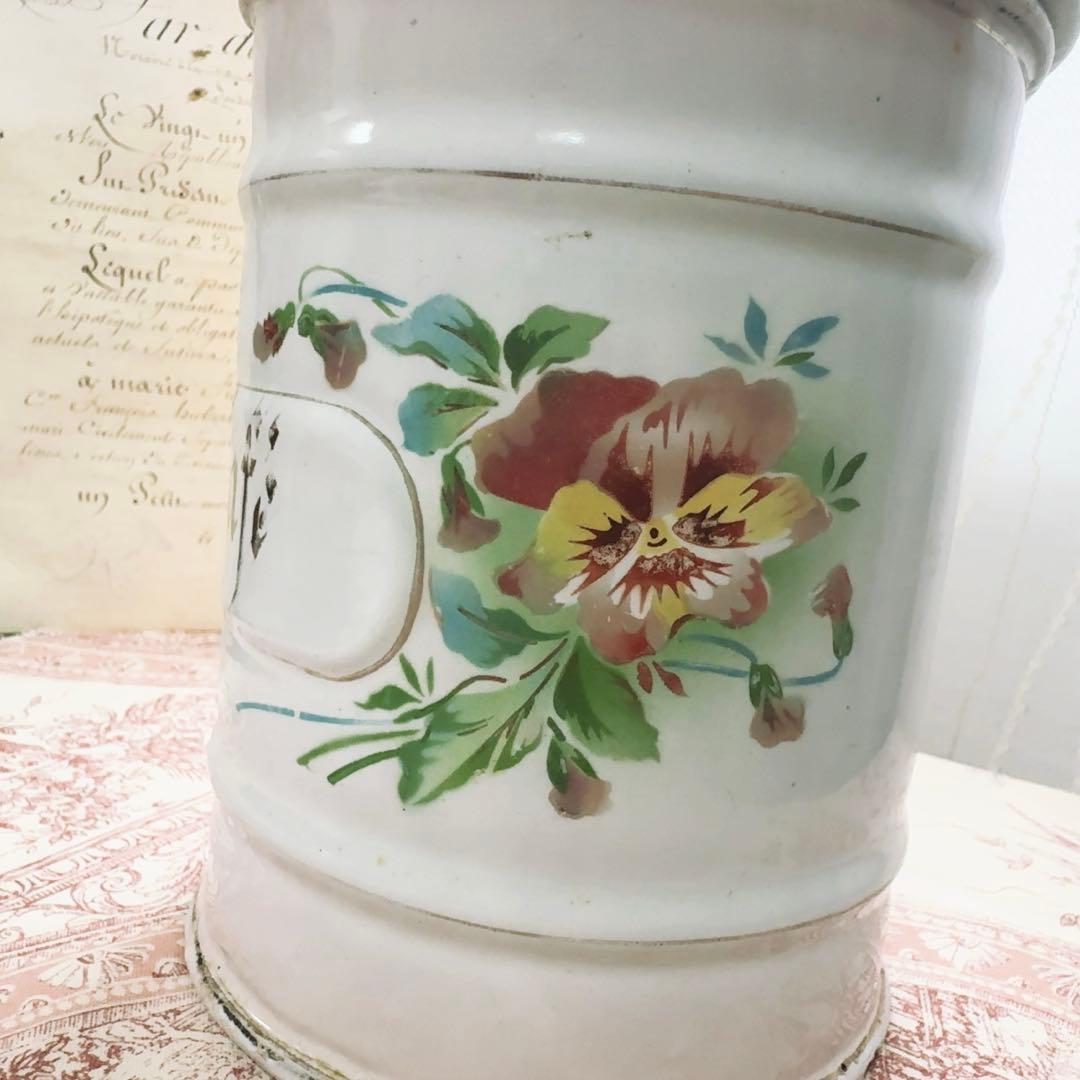 フランス　アンティーク　JAPY社　ホーロー キャニスター　ピンク　ジャピー