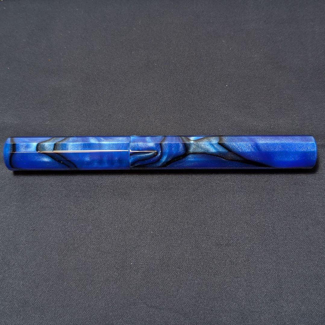 WANCHER カレイド 万年筆 青淵 ステンレスソフト F