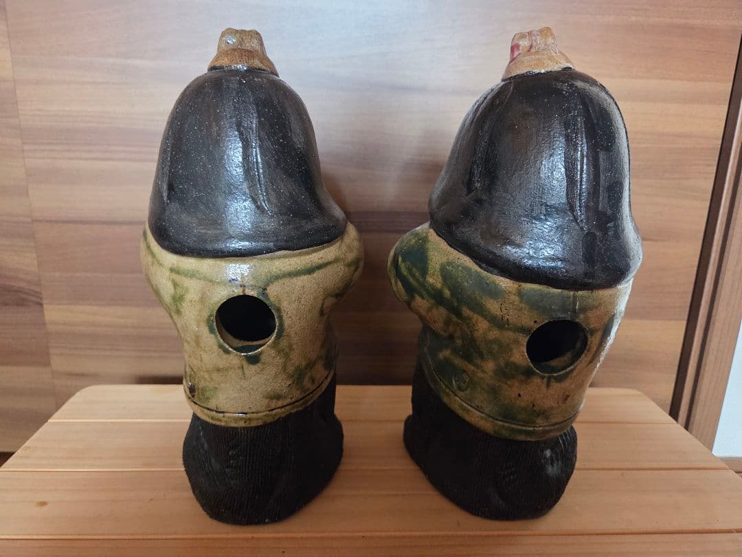 信楽焼 タヌキの置物 男女2体セット