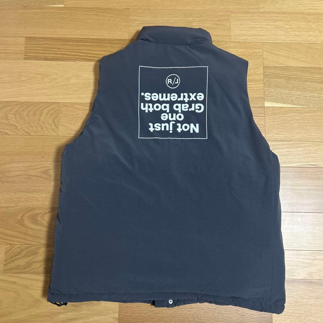 【ラフロッグ】中綿ベスト グレー ビックロゴ