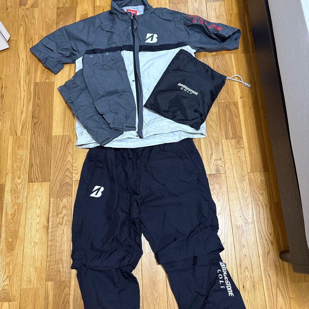 新品同様　ブリヂストンゴルフ　水神　レインウェア　セットアップ　XLサイズ
