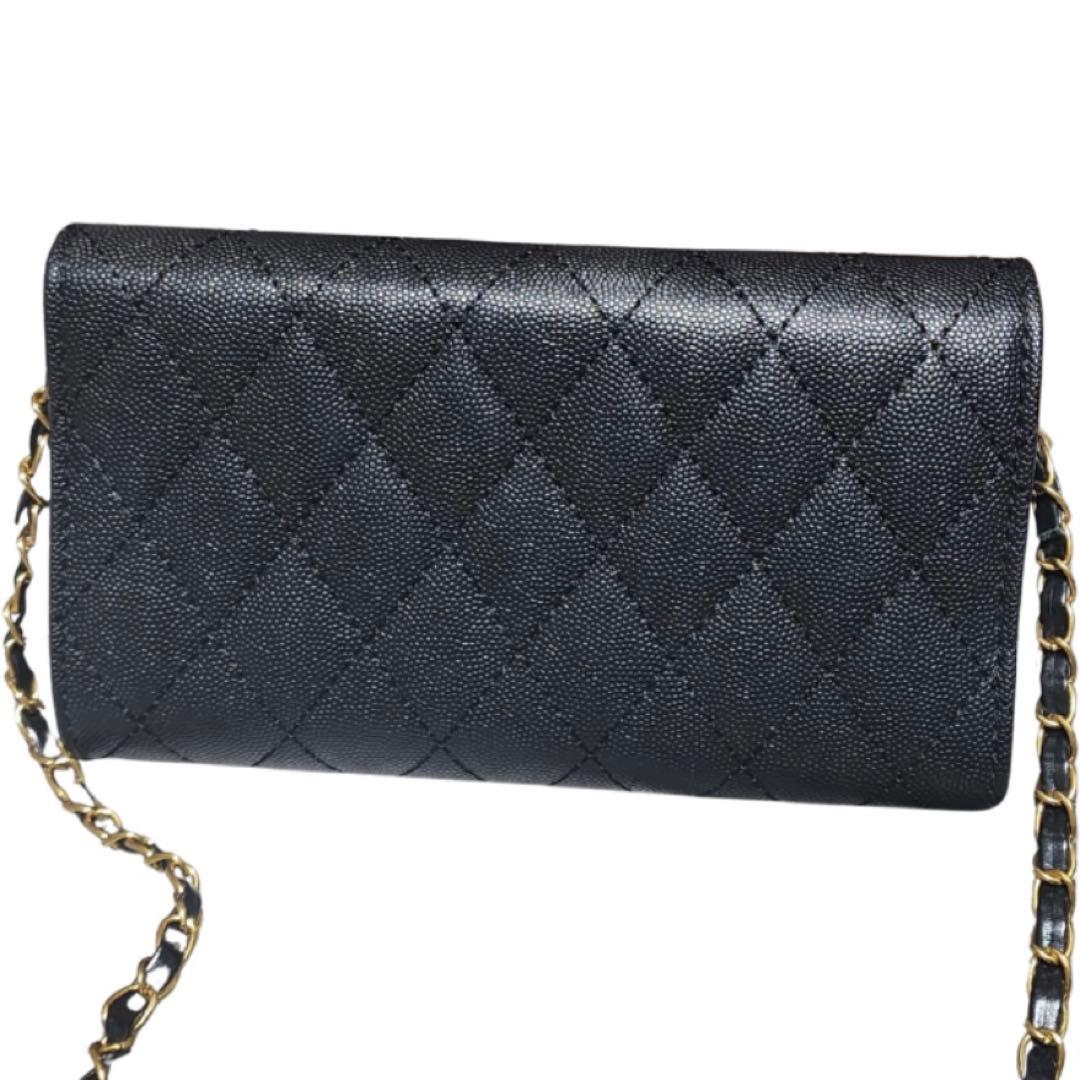 CHANEL　ショルダーウォレット　財布　黒　ノベルティ