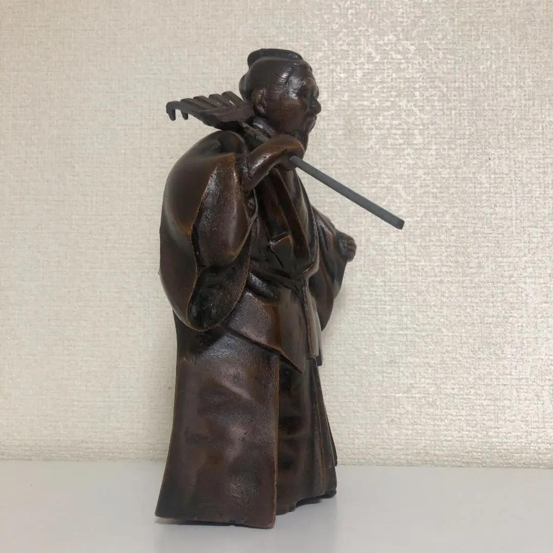 【越井栄山作】　高岡銅器　銅像　住吉　８号　長寿縁起物