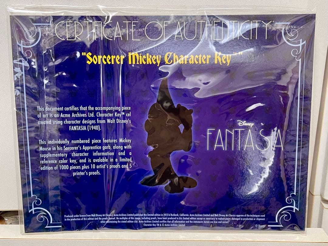 ソーサラー　ミッキー キャラクターキー 限定版　セル画