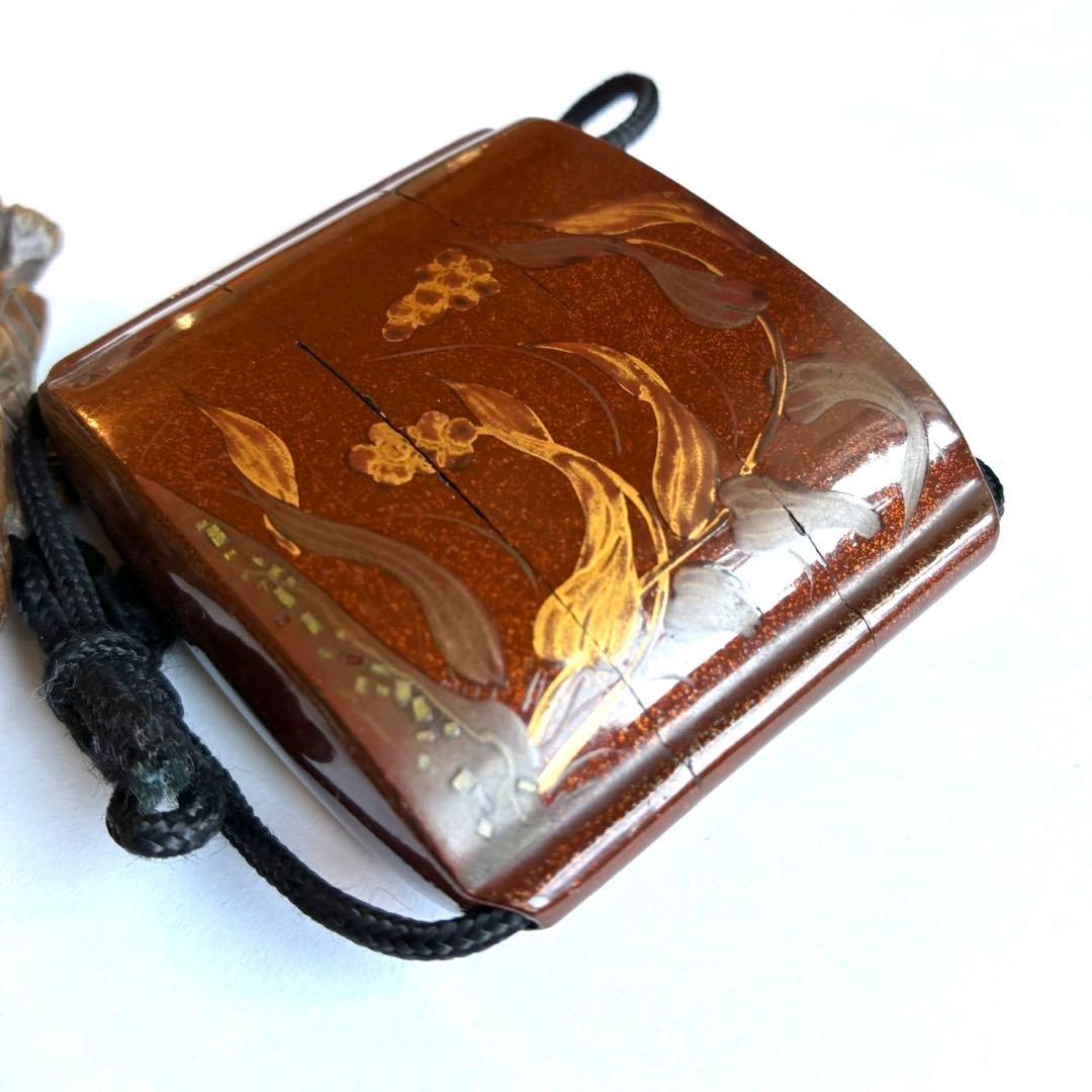 時代鶉蒔絵印籠