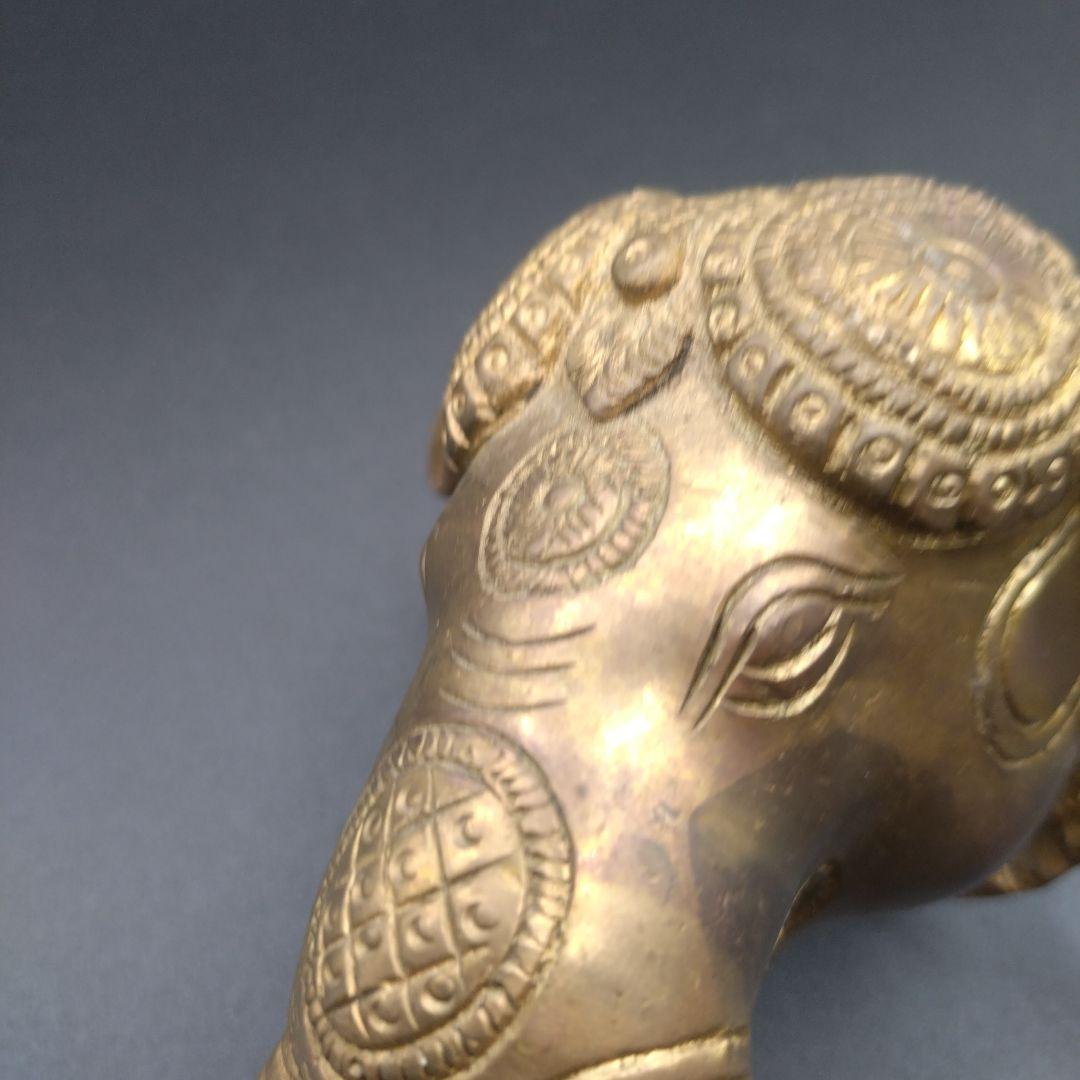 像の頭　ドアベル　デザイナー 真鍮 　壁掛け ベル付き　アンティーク