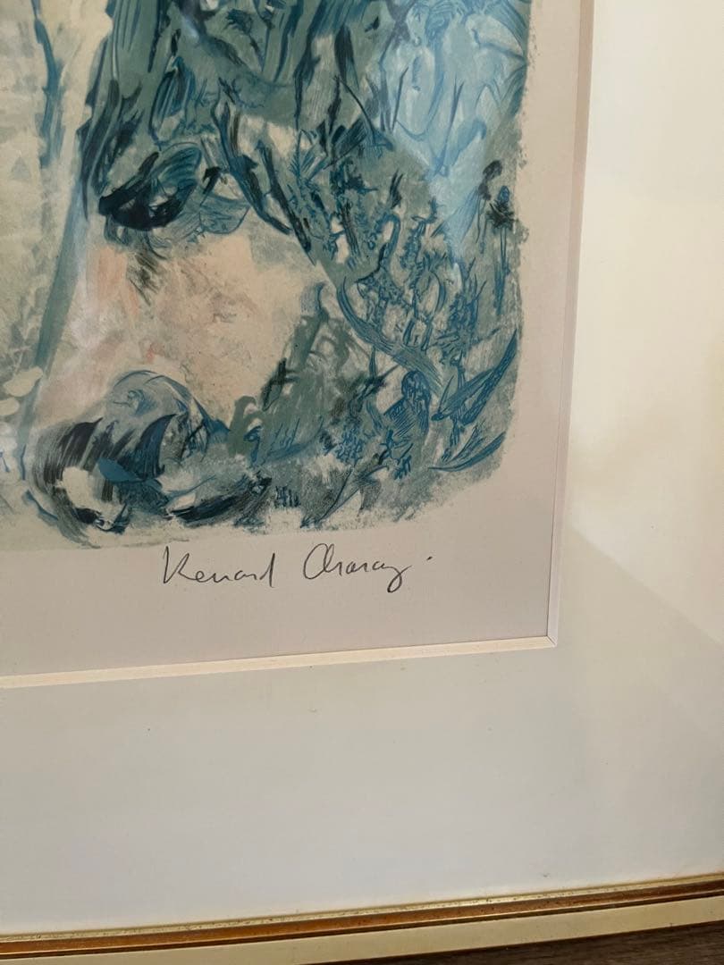 アンティーク　真作　ベルナール シャロワ作　リトルグラフ　直筆サイン　水彩画