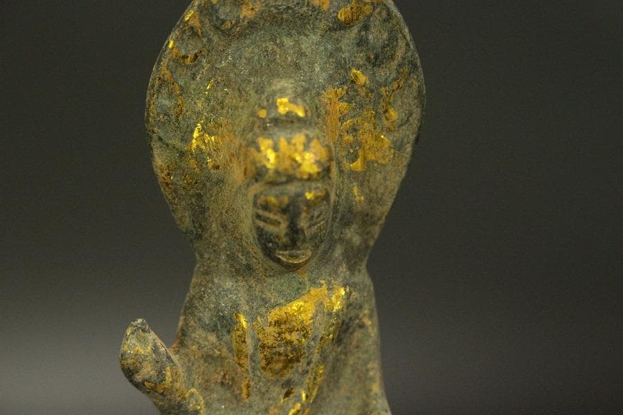 仏教美術 鍍金 如来坐像 高10.5cm(A279)