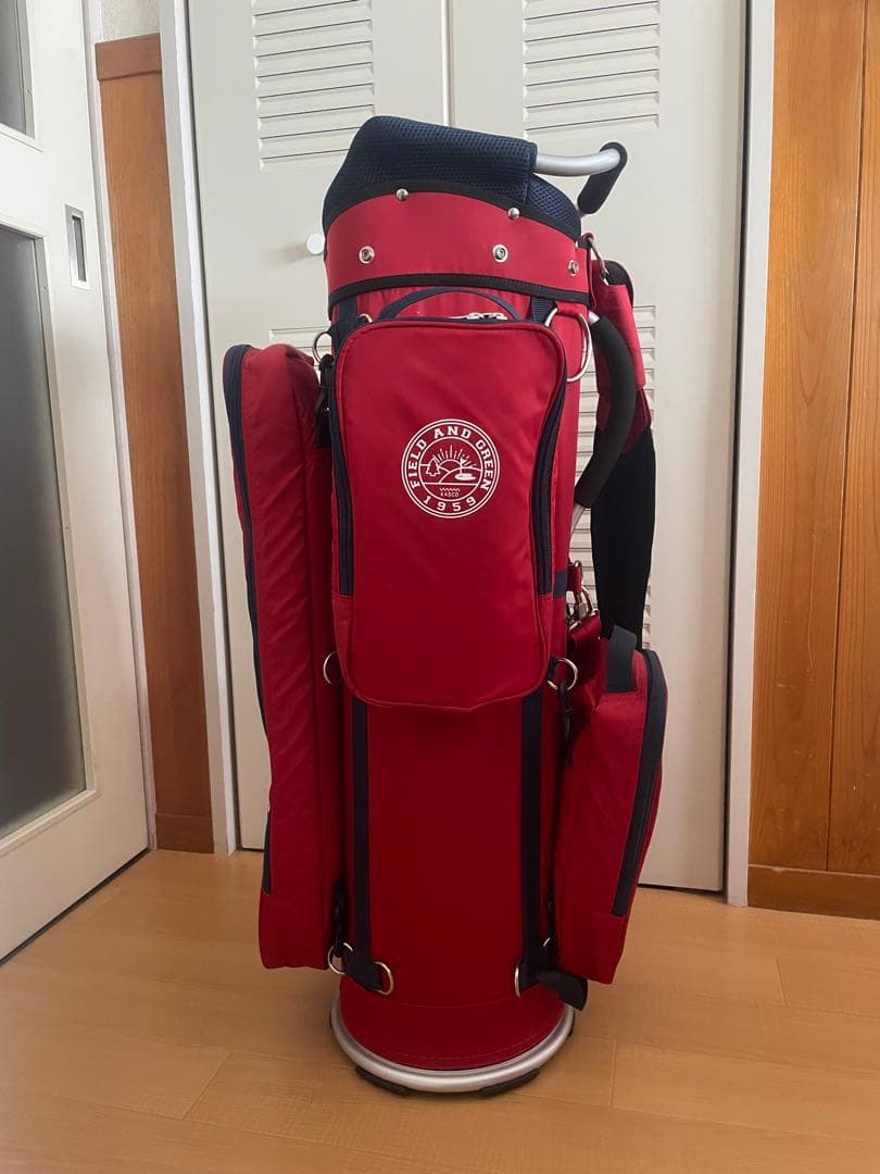 [新品未使用品]キャスコ　赤いキャディバッグ FIELD GREEN