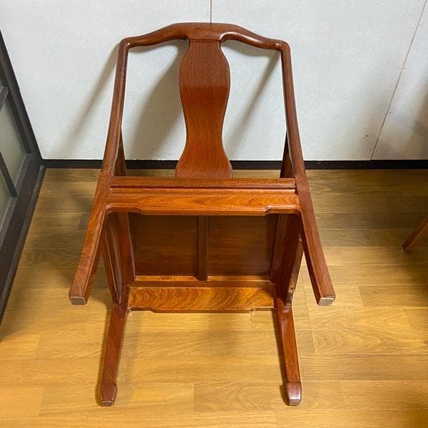 Y①高級 花梨？ 中国椅子 インテリア 家具 木製 アンティーク ひじ掛け 椅子