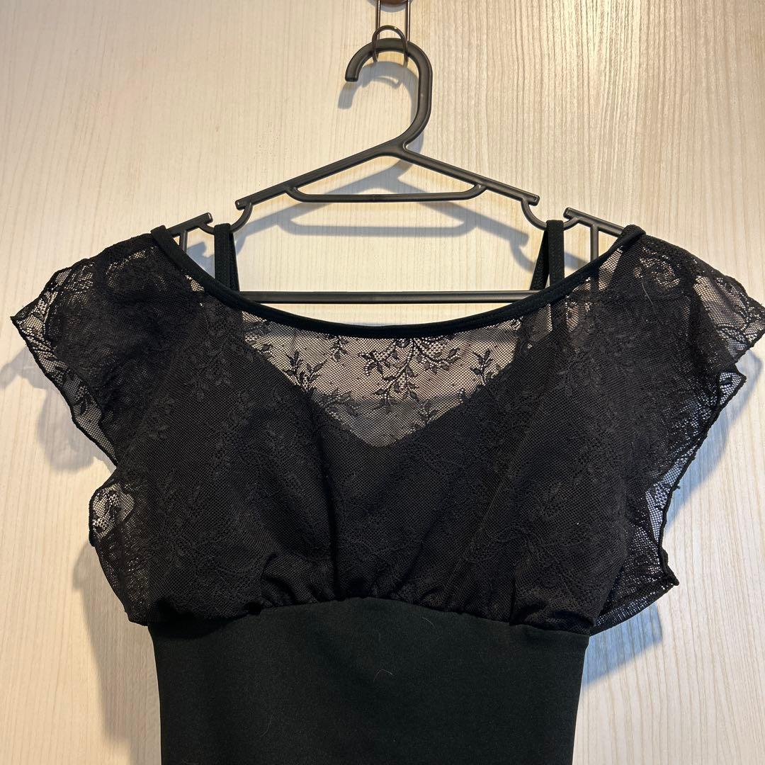 チャコット　胸元レースレオタード　L