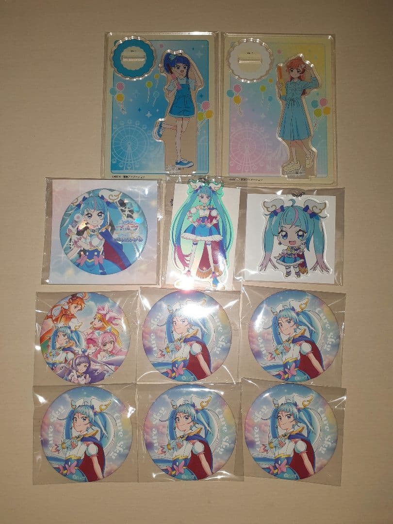 キュアスカイ　キュアプリズム　缶バッジ　アクリルスタンド