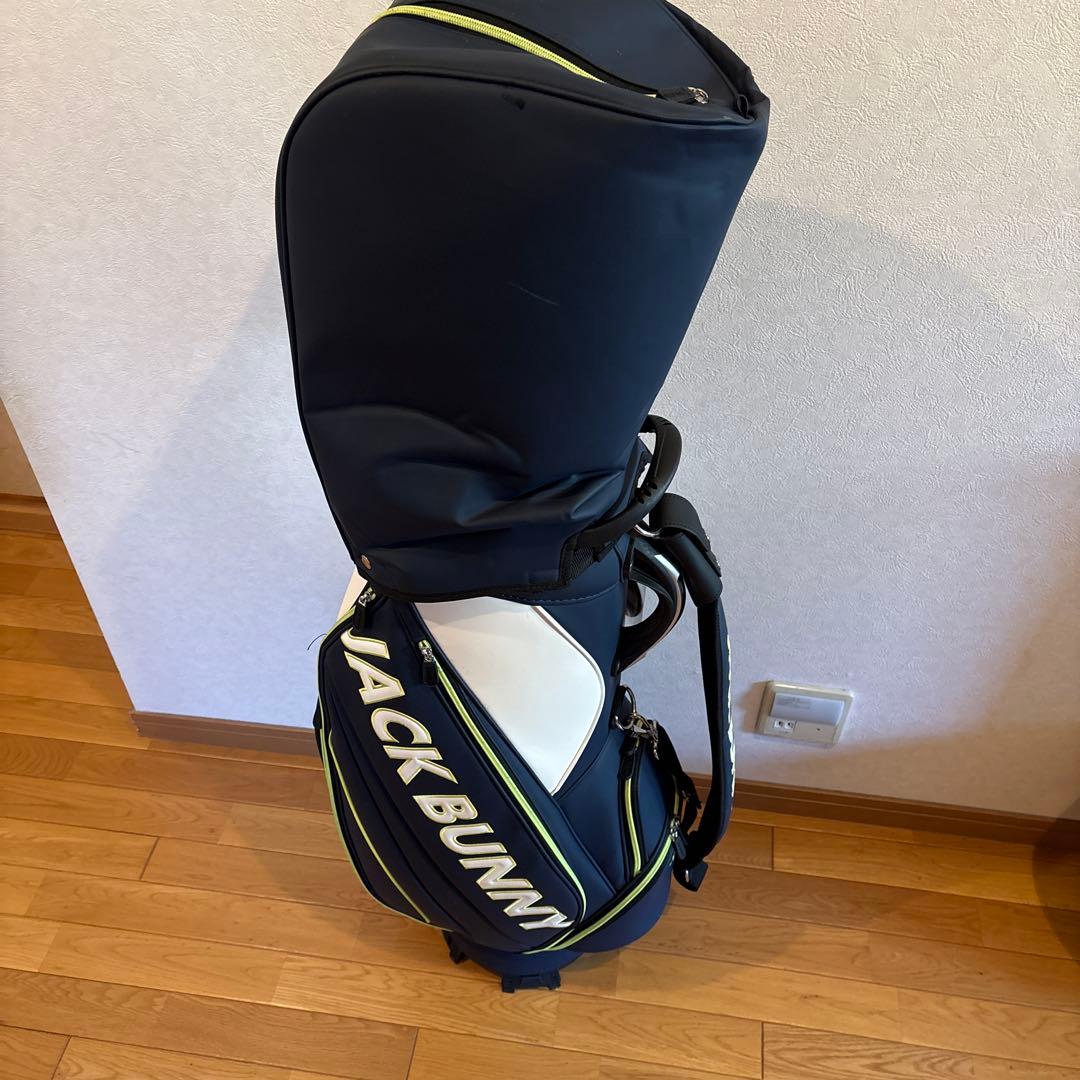 JACK BUNNY キャディバッグ 紺/白/黄緑