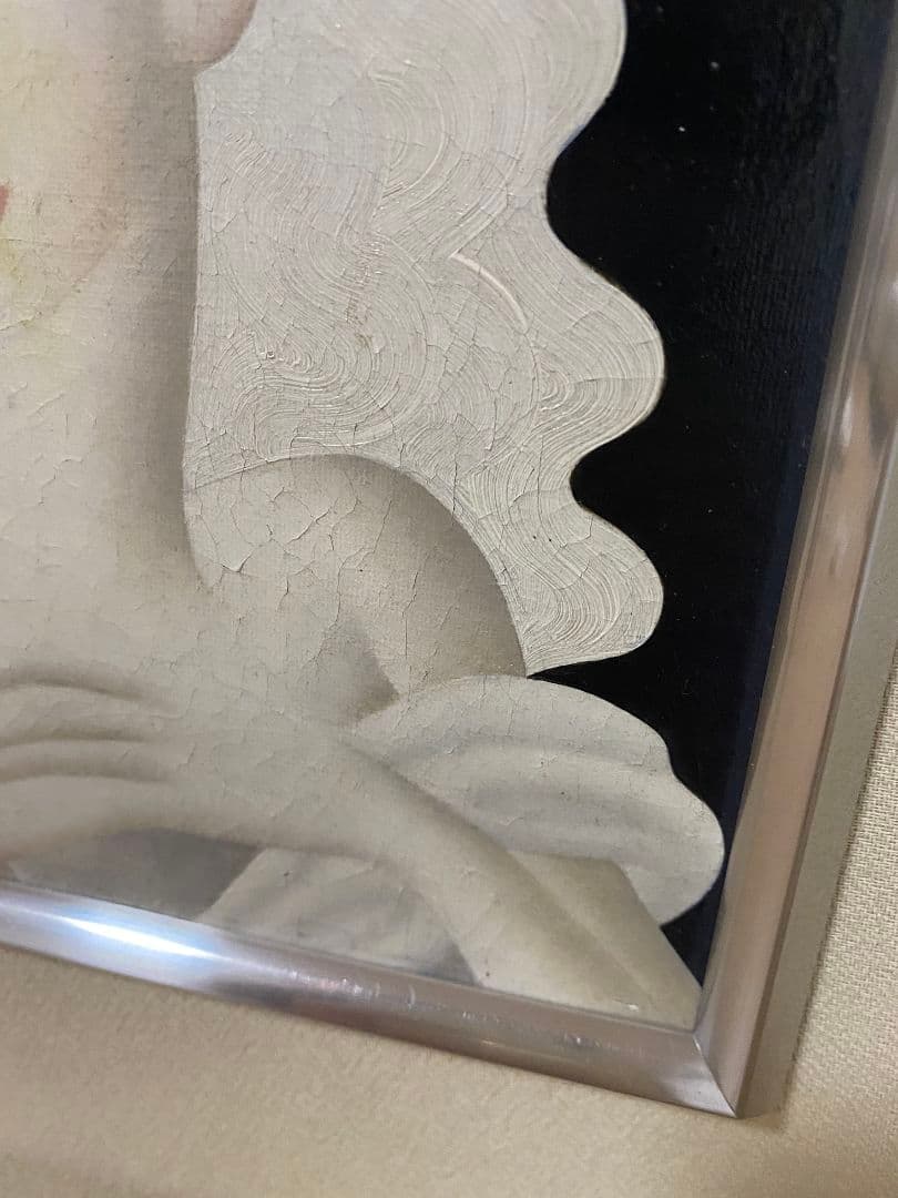 東郷青児　油彩　婦人像　絵　額　美術　インテリア