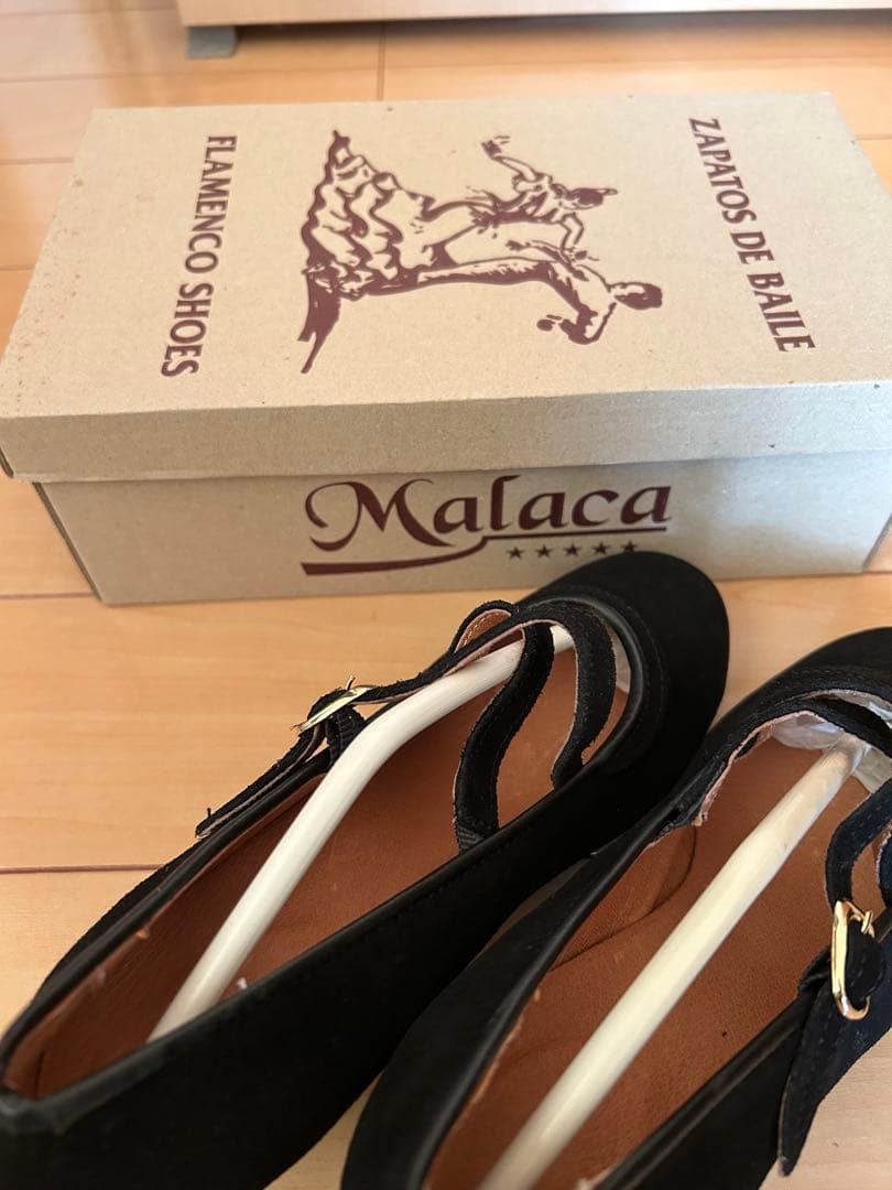 フラメンコシューズ スエード 黒 36