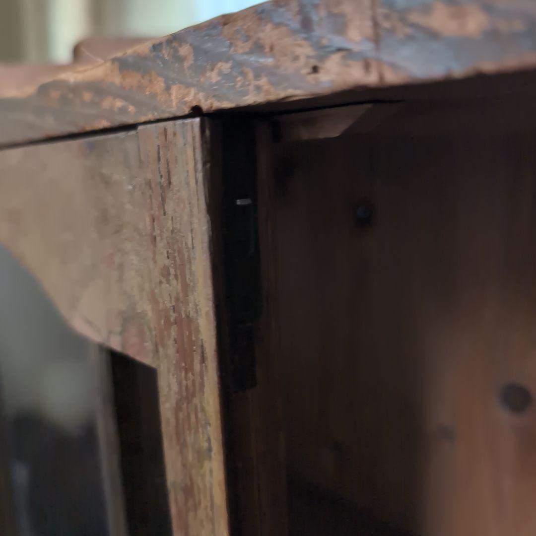 エ*ス様 昭和レトロ　アンティーク木製キャビネット ガラス扉付き　戸棚