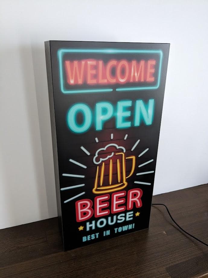【Lサイズ】ビール ハウス パブ スナック バー 看板 置物 雑貨 ライトBOX