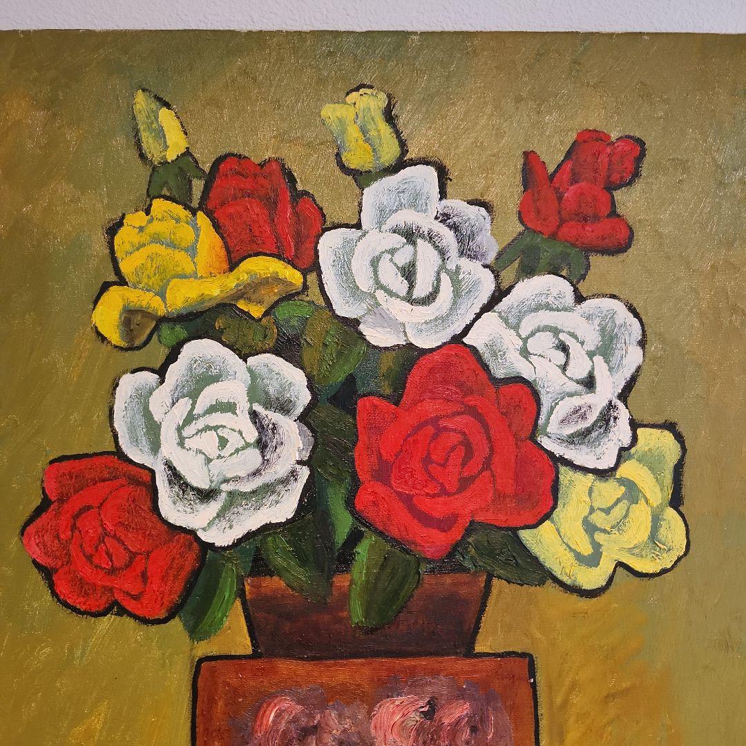 田渕眞兒　油絵　油彩画　薔薇シリーズ　No.9-2+s