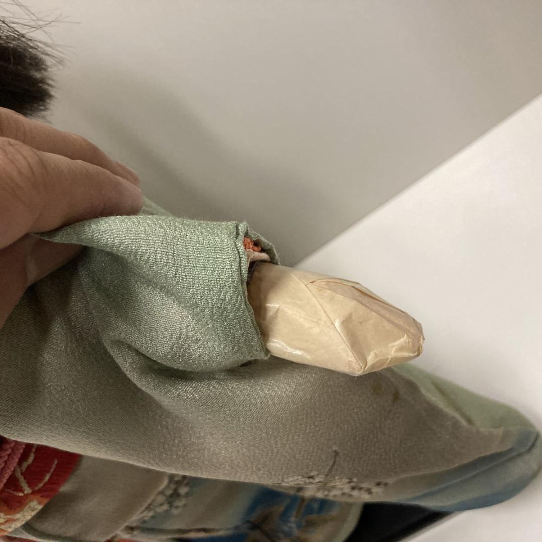 市松人形 女の子 工房朋 森重春幸 45cm 人毛 ちりめん 日本人形 豪華絢爛