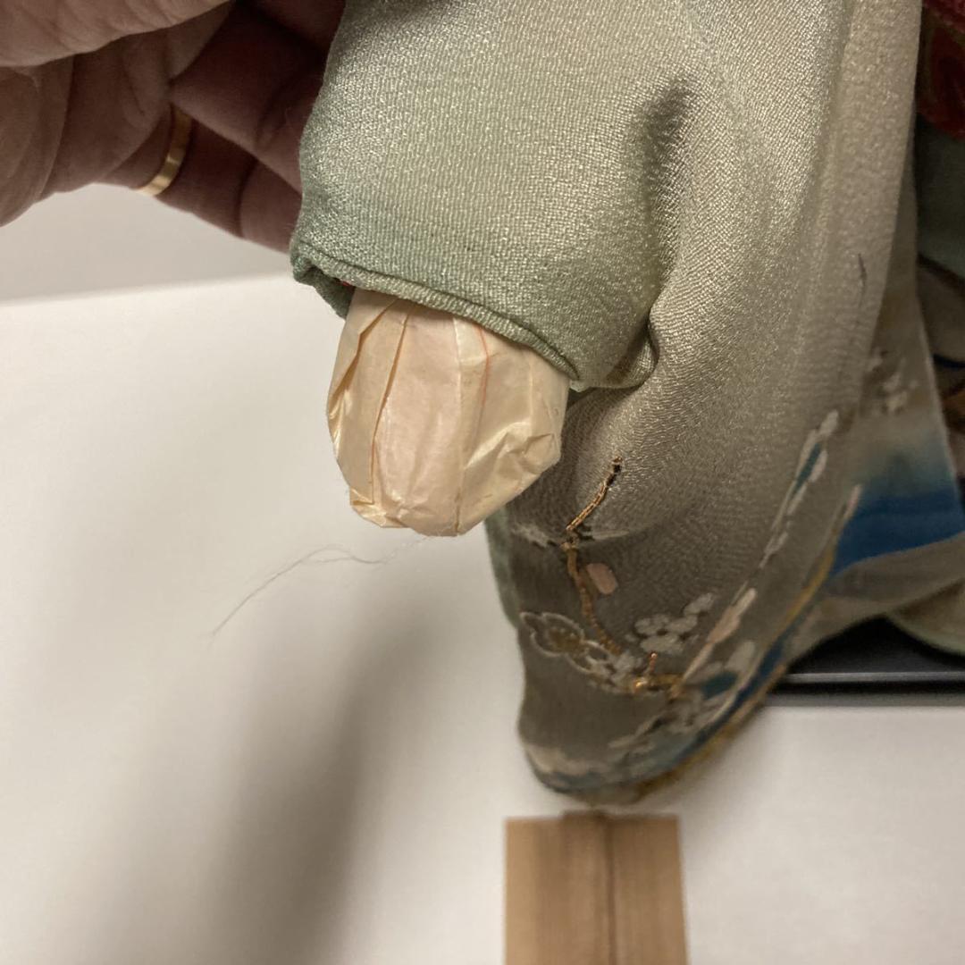 市松人形 女の子 工房朋 森重春幸 45cm 人毛 ちりめん 日本人形 豪華絢爛