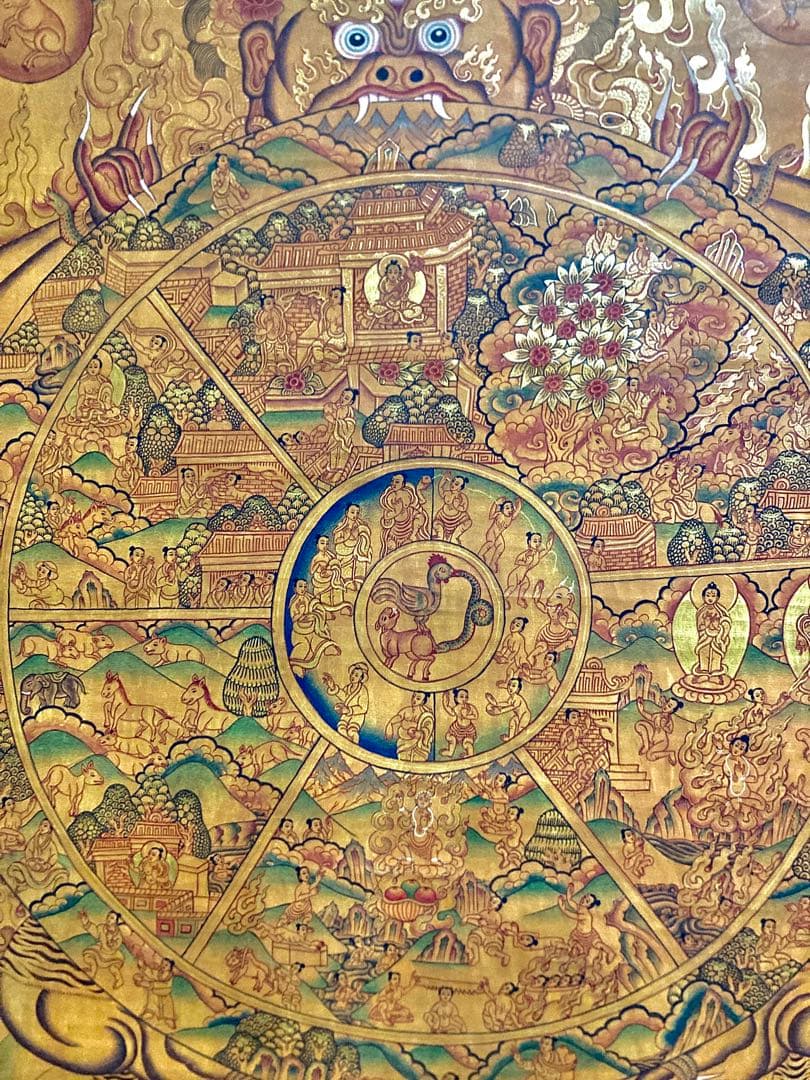 チベット　曼荼羅　マンダラ　カーラチャクラ　仏画　タンカ　掛軸　観音　菩薩　如来