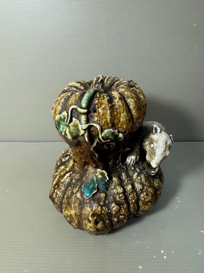 2612 希少　九谷焼　木米作　ネズミ瓜　置物　時代物