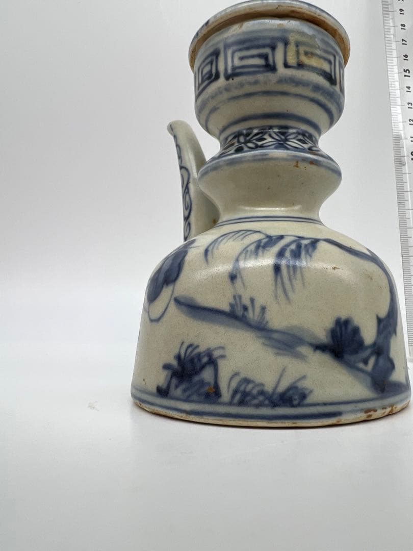 中国明朝染付ティーポット茶道具骨董古美術コレクション唐物　アンティーク青磁　江戸