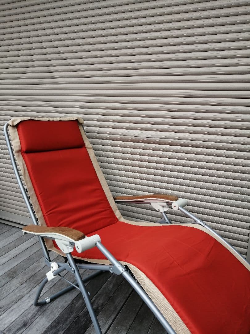 希少 ラフマ lafuma 無重力チェア 折りたたみリクライニングチェア 赤