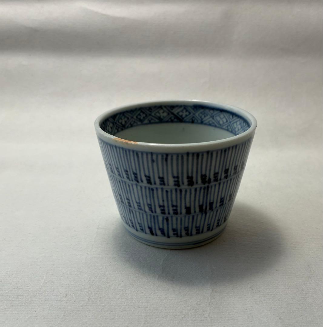 古伊万里　染付　暦　蕎麦猪口