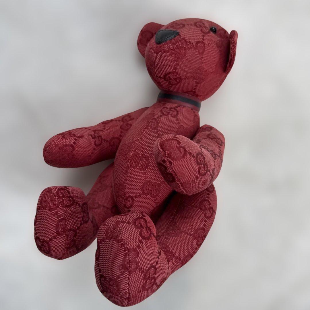 グッチGUCCI GG柄ぬいぐるみ　ボルドー色　美品